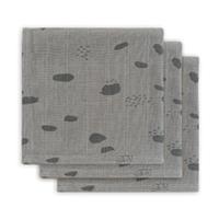 jollein Mull Mundtuch Spot storm grey 3er Pack