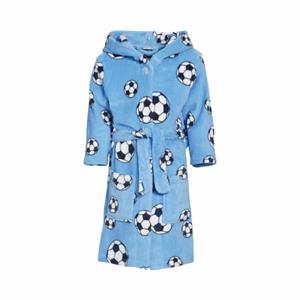 Playshoes Fleece badjas voetbal blauw