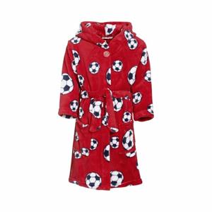 Kinderbadjassen met print-Voetbal rood-122/128