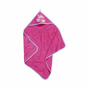 Playshoes Badstof handdoek met capuchon flamingo roze