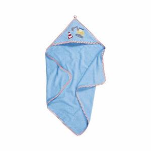 Playshoes Terry handdoek met capuchon bouwplaats blauw