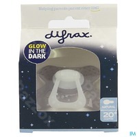 Difrax fopspeen Natural glow in the dark 20m+ siliconen transparant