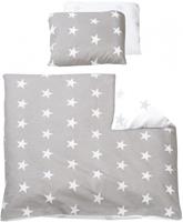 Roba Babybettwäsche Little Star, Baumwolle, grau, 80 x 80 cm Gr. 80 x 80 + 35 x 40