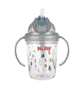 Nûby 360° Trinklhalmtasse aus Tritan 240 ml in grau