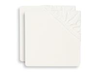 Jollein Hoeslaken Ledikant  60x120 Jersey Ivory 2-pack