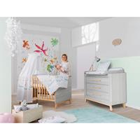 home24 Schardt Kinderzimmer-Set Miami Grey 2-teilig Buche Natur/Grau Melamin Dekor