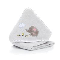 fillikid Handdoek met capuchon Olifant grijs 75x75 cm