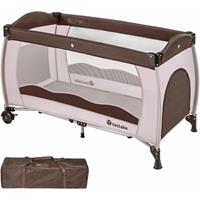 Tectake - Kinder Reisbed Babybed - Beige / Bruin - 402417 - 126x65x80 Cm Met Draagtas