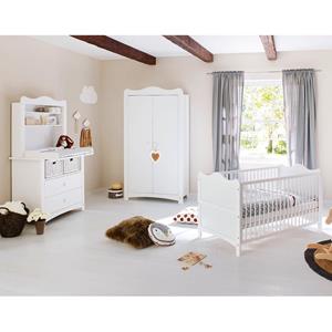 home24 Pinolino Babyzimmer3-teilig Florentina Kids II 3-teilig Weiß Spanplatte 180 cm Höhe Lattenrost