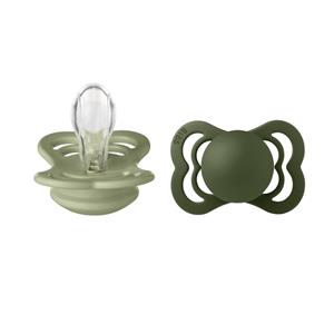 BIBS Soother Supreme Sage / Hunter Green Silicone 0-6 maanden, 2 stuks.