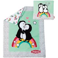 Heless GmbH Puppen-Bettdecke Pinguin Pünktchen (44 x 34 cm) mit Kissen (16 x 16 cm)