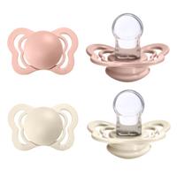 BIBS Fopspeen Couture Ivoor / Blush Siliconen 0-6 maanden, 2 stuks.