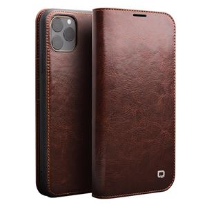 Qialino echt lederen luxe wallet hoes - iPhone 11 Pro - Bruin