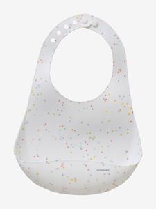 VERTBAUDET Slabbetje met opvangzakje van silicone terrazzo wit