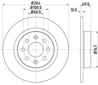 Hella Pagid GmbH Remschijf Gecoat 54459PRO 8DD355112621