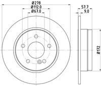 Hella Pagid GmbH Remschijf Gecoat 54631PRO 8DD355114181