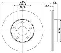 Hella Pagid GmbH Remschijf Gecoat 54397PRO 8DD355118691