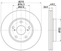 Hella Pagid GmbH Remschijf 8DD355118951