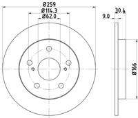 Hella Pagid GmbH Remschijf Gecoat 54641PRO 8DD355118981