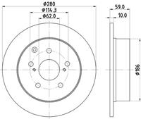 Hella Pagid GmbH Remschijf Gecoat 54681PRO 8DD355119121