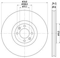 Hella Pagid GmbH Remschijf Gecoat 55569PRO 8DD355119641