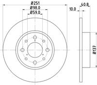 Hella Pagid GmbH Remschijf Gecoat 55023PRO 8DD355116441
