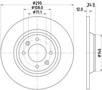 Hella Pagid GmbH Remschijf Gecoat 55313PRO 8DD355117291