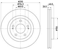Hella Pagid GmbH Remschijf Gecoat 54483PRO 8DD355118791