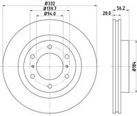 Hella Pagid GmbH Remschijf Gecoat 54672PRO 8DD355119081