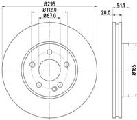 Hella Pagid GmbH Remschijf Gecoat 55548PRO 8DD355119411