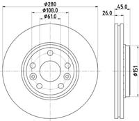 Hella Pagid GmbH Remschijf Gecoat 55579PRO 8DD355119691