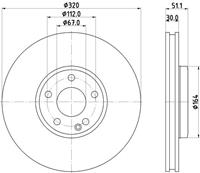 Hella Pagid GmbH Remschijf Gecoat 55580PRO 8DD355119701