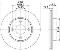 Hella Pagid GmbH Remschijf Gecoat 51026PRO 8DD355103371
