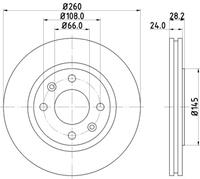 Hella Pagid GmbH Remschijf Gecoat 52517PRO 8DD355105031