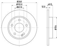 Hella Pagid GmbH Remschijf Gecoat 52154PRO 8DD355105971