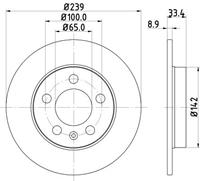 Hella Pagid GmbH Remschijf Gecoat 54058PRO 8DD355107461