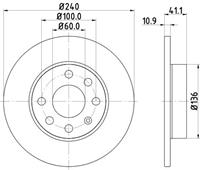 Hella Pagid GmbH Remschijf Gecoat 50362PRO 8DD355108311