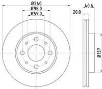 Hella Pagid GmbH Remschijf Gecoat 54180PRO 8DD355109121