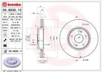 Remschijf BREMBO 09.8936.10, 1 deel