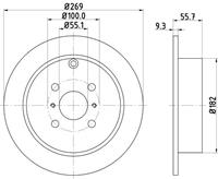 Hella Pagid GmbH Remschijf Gecoat 54262PRO 8DD355110491