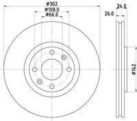 Hella Pagid GmbH Remschijf Gecoat 54332PRO 8DD355111321
