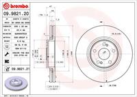 Remschijf BREMBO 09.9821.20, 1 deel
