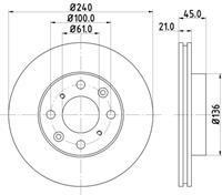 Hella Pagid GmbH Remschijf 51116 8DD355104941