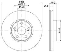 Hella Pagid GmbH Remschijf Gecoat 54264PRO 8DD355110531