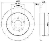 Hella Pagid GmbH Remschijf Gecoat 52168PRO 8DD355105851