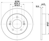 Hella Pagid GmbH Remschijf Gecoat 55261PRO 8DD355117011