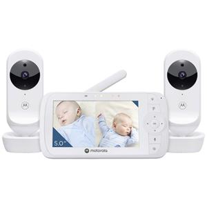 Motorola Nursery Babyfoon - Ease Vm35-2 - 5-inch Gesplitst Scherm - Wit - 2 Camera's - Nachtvisie - Ingebouwde Microfoon