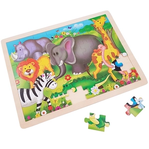 Geboortexpress.nl Houten legpuzzel wilde dieren olifant 48 stukjes.