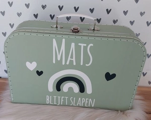 Geboortexpress.nl Koffertje regenboog-hartjes *BLIJFT SLAPEN* diverse kleuren