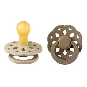 BiBs Boheme Fopspeen Vanilla / Dark Oak 0-6 Mnd 2 Stuks